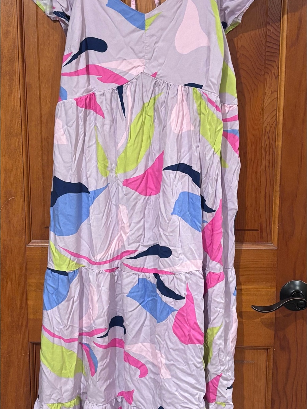 Women’s Multicolor Abstract Print Tiered Skirt